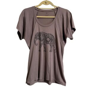 Sudara Womens Elephant Mandala Graphic Tee Mauve Purple Short Sleeve Medium